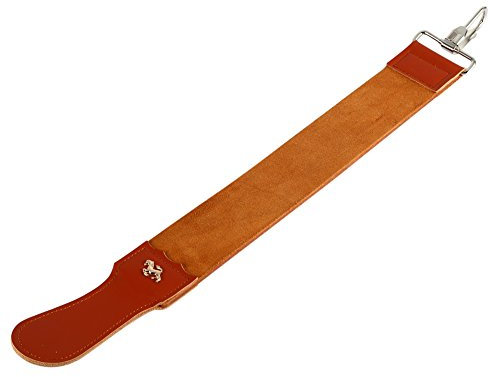 Straight Shaver Genuine Leather Strop, Twin Sharpening Razors Strops Razor Sharpener Strap Double Sided Grinding Pull Straps Shaving Belt for Barber Shops Polishing Smoothing Brown