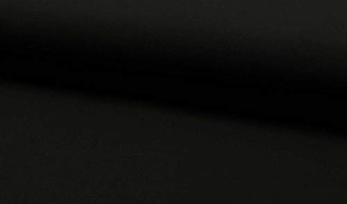 Jersey Stoff in unifarben Schwarz als Meterware zum Nähen, 50 cm