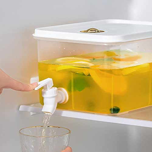 Carafe à frid 5 L avec couvercle, infuseur à eau glacée réutilisable pour l'été, pour jus de fruits, boissons, queue pour fête en plein air, usage quotidien