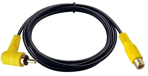 Traovien Cavo audio RCA placcato oro a gomito RCA linea Lotus, maschio e femmina, prolunga Lotus AV Video Cable Proiettore Cavo audio (1,5 m RCA femmina dritto a maschio gomito)