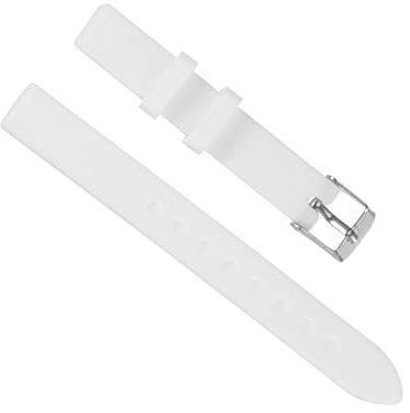 sourcing map Bracelet de Montre Bande Doux Caoutchouc 12mm Largeur, Rapide Release Rechange Silicone Courroie, Blanc