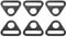 sourcing map 6 Stück D Ringe Metall Dreieck Schnalle Versteller 0,98 D Ringe 25mm Triangel Schnallen Taschenzubehör für Taschen DIY Handtasche Geldbörse, Mattschwarz