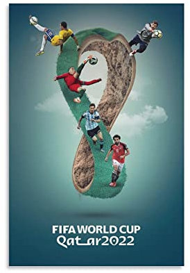 NANXIANG QATAR WORLD CUP 2022 Poster, das offizielle Poster, Heimdekoration, Poster, Wandkunst, Hängebild, Druck, dekoratives Gemälde, Poster, 30 x 45 cm