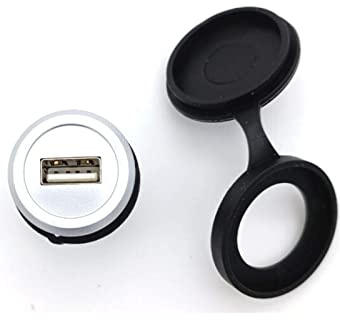 Prise USB encastrée/panneau traversant IP65 - Prise USB A - D22mm Couleur Argent Argent