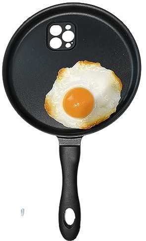 Zureto Frying Pan Phone Case, Funny Creative Pan, Series 2023 Fashion Trend Bumper Protective Case (for iphone14, Fried Egg Pan)