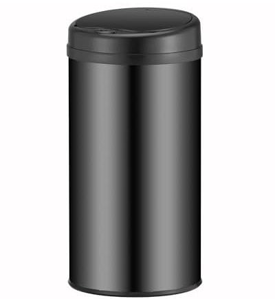 Juskys poubelle automatique avec capteur de 40 L - poubelle électrique, détecteur de mouvement, couvercle automatique, étanche, bague de serrage, cuisine - noir