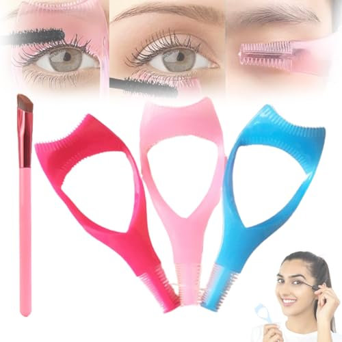 3 in1 Eyelashes Tools Mascara Shield Applicator, Mascara Shield Applicator Guard, Mascara Shield Applicator Guard Eyelash, Upper Lower Mascara Applicator Lash Separator Tool Guard (3PC-A)