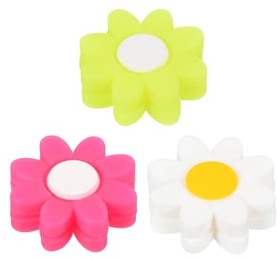 PATIKIL Amortisseurs De Raquette De Tennis, 3 Pièces en Silicone Souple pour Réduire Les Vibrations De La Raquette De Tennis, Cadeau De Tennis, Blanc, Rose, Jaune