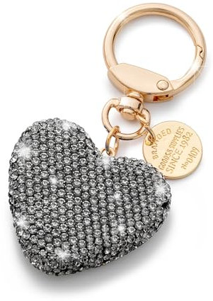 CHUQING Schlüsselanhänger auto Grau Glitzernder Herz Schlüsselanhänger Strass-Schlüsselanhänger Partner Geschenk Für Valentinstag, Weihnachten