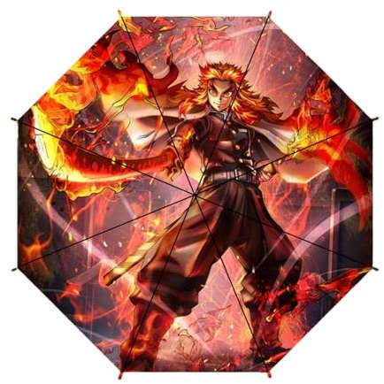 BUTKUS Demon Slayer Anime Regenschirm mit 8 Streben, UV-Schutz, leicht und tragbar, perfekt für Reisen, Sonne und Regen, einfach zu bedienen, automatische Öffnung