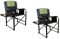 OLPRO Set of 2 Directors Chairs – Green & Black – Folding Camp Chairs for Adults with Table, Cup Holder & Velcro Storage – Strong Directors Furniture for Camping or Garden Use