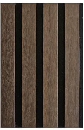 DecorAndDecor Acoustic Slat Wood Wall Panel and Ceiling Panelling Decorative 3D MDF 16cmx24cm - Smoked Oak