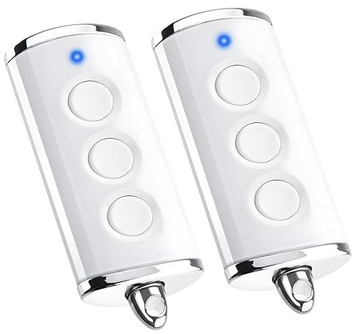 AKVF Émetteur Manuel pour Porte de Garage pour HORMANN BiSecur HSE4-868-BS, HSE2-868-BS, HS4-868-BS, Compatible avec HORMANN ProMatic SupraMatic RollMatic RotaMatic Série Opérateur, Blanc, 2 Pack