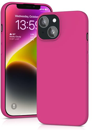 YATWIN Silicone Case for iPhone 14, Soft-Touch, Shockproof, DustProof, Antiskid Full Body Armour Phone Cover for Apple iPhone 14 - Magenta