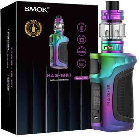 SMOK MAG-18 Kit Mod 230W TFV18 7,5 ml Batería 18650 no incluida | USB-C, Pantalla TFT, Compatible con TFV18, TFV16, Tecnología Mesh, Sin nicotina