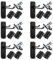Bwintech 6-Set VACTORIAN Door Handle Set in Black, Complete with Door Handle, 65 mm Steel Latch Bolt and 75 mm Ball Bearing Hinge, for Interior Wooden Doors.