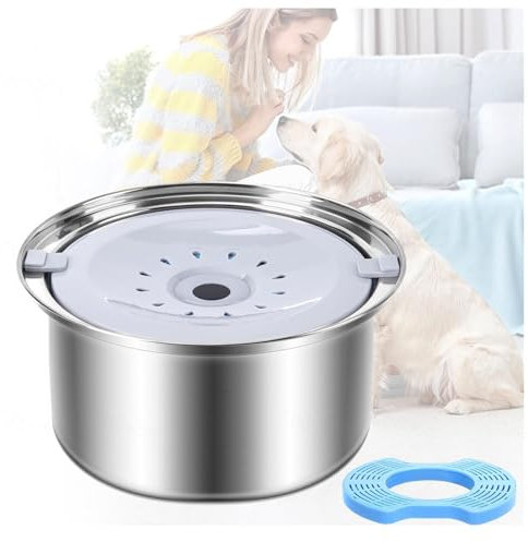 Bebedero Perro Antigoteo 3L De Acero Inoxidable Sin Derrames No Mojada Boca, Bebedero Perro Agua Fria para Mascotas Desordenados