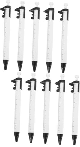 OSALADI 10 Stk Kreativer Messschieber aus Kunststoff multifunktionsschreibwerkzeug hochstihl Tragbarer Schreibstift Kugelschreiber mit Messschieber -Linealstifte Plastik Black