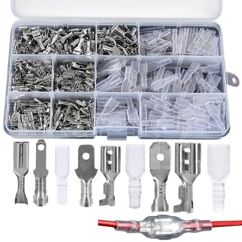 Set di 270 connettori circolari per moto doppio, 2,8 mm, 4,8 mm, 6,3 mm, set di connettori isolati, capicorda piatta, maschio, femmina, maschio, per moto