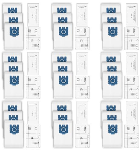 (36 Pezzi) Sacchetti per Polvere Filtri Airclean Compatibili con Aspirapolvere Miele GN, Serie C1, C2, C3, S227, S240, S270, S400, S400i, S600, S2, S5, S8, Sacchetto Aspirapolvere 3D Efficiency