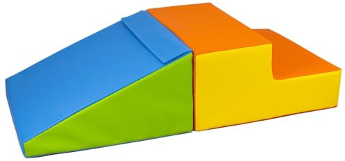 Velinda Mini set di mattoncini da costruzione in schiuma morbida (colore: giallo, verde, blu, arancione)