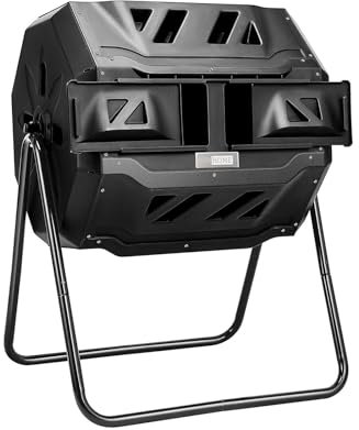 160L große Kompostierung Tumbler, Dual rotierenden Garten Kompost Bin, automatische Temperaturmessung, rotierende Tumbling Komposter Bin für Garten