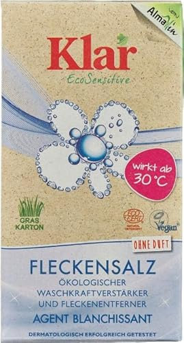 Klar Fleckensalz, 6x400g Pulver für strahlend weiße Wäsche ab 30°C, gegen Gerüche & Verfärbungen