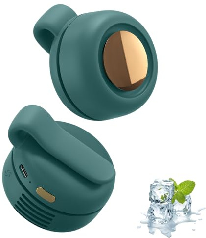 Mini ventilatore elettrico silenzioso portatile senza pale, mini ventilatore silenzioso portatile senza pale, adatto per esterni, viaggi e ufficio, accessori da viaggio (verde)