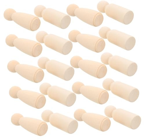 DIYEAH 20stücke Naturholz Handpuppen Für Junge Mädchen Unbemalte Holzfiguren Zum Malen Und Dekorieren Für Kunsthandwerksprojekte in Beige