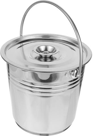 Abaodam Secchio per in Inossidabile Contenitore per Carbone da Barbecue e Braciere Secchio per Stoccaggio Resistente per Esterno