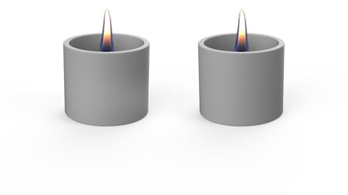 Breeze 8 Grey Keramik duopack 2er Set sicheres tischfeuer Kerze tenderflame