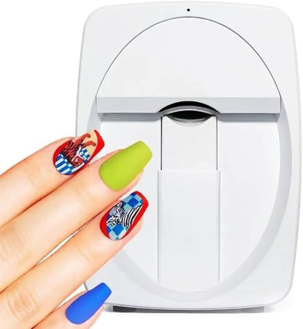 LMYYDES Imprimante d'art d'ongle Mobile numérique - Machine de Peinture à Ongles Portable, imprimante à Ongles 3D, Prise en Charge WiFi/DIY, imprimante à Ongles Automatique, 182 x 167 x 120 mm