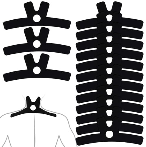 15 Stk Vorgeschnittene Kinesiologie Tapes für den Nacken (Schwarz) | Atmungsaktives Schweißfestes Muskel Tape Elastische Sportstreifen zur Unterstützung von Nacken und Schultern