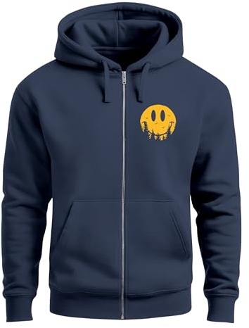 Neverless® Herren Sweatjacke mit Kapuze Print Aufdruck Motiv Zipjacke Zip-Hoodie Männer Fashion Streetstyle