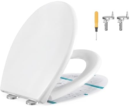 SONGMICS Toilettendeckel mit Absenkautomatik, Urea-Duroplast, O-Form