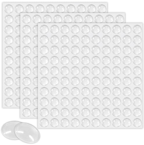 Transparente Silikon-Pufferpads 8x2mm, 300 Stück selbstklebende schalldämpfende Gummifüße für Möbel, Schränke, Glastische und Türen
