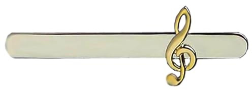 Musik Krawattennadel Notenschlüssel Violinschlüssel kurz bicolor ca. 5,7 cm + Geschenkbox Accessoire für die Seidenkrawatte
