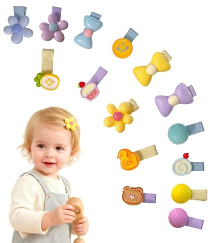 THXFUNAREA 15 Pinzas Para El Pelo Bebé Niña, Horquillas Suaves De Tela, Pequeñas Pinzas Antideslizantes Para Cabello Fino, Accesorios Coloridos Para Recién Nacidas Y Niñas Pequeñas