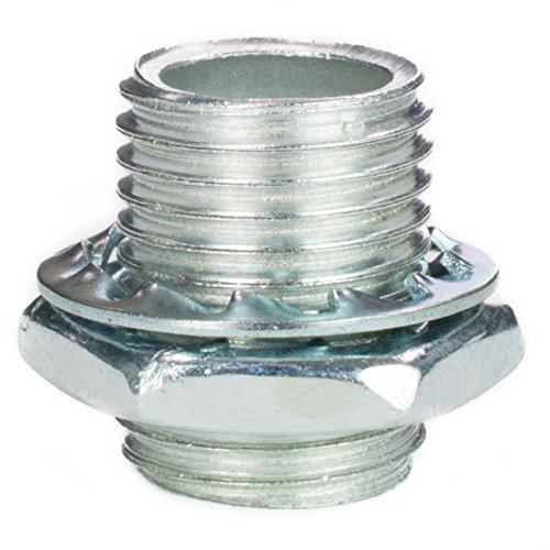 Gewinderohr M10x1, Länge 13mm, verzinkt - inkl. Sechskantmutter u. Sicherungsscheibe | Gewinderöhrchen für Lampe - 50 Stück