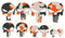 10 Aufkleber Skull Totenschädel Devil 666 tarn look Punsch Sticker grau Orange Motorradaufkleber Helm