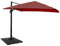 Mendler Gastronomie-Ampelschirm HWC-A96, 3x4m (Ø5m) Polyester Alu/Stahl 26kg mit Ständer - bordeaux