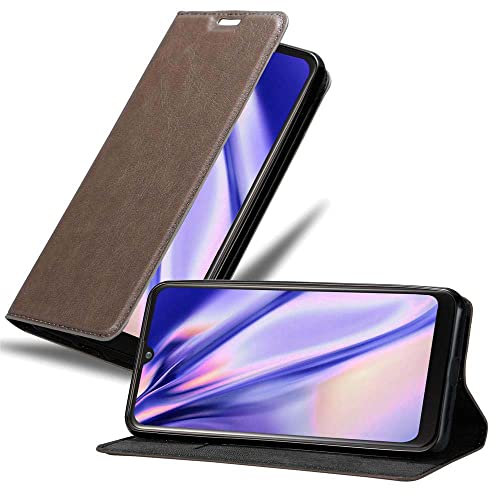 Cadorabo Hülle kompatibel mit LG K50 aus Premium Kunst Leder Flip Klappbare Stoßfeste Magnetische [Standfunktion] [Kartenfächern] Cover Hülle für LG K50 Tasche in Braun