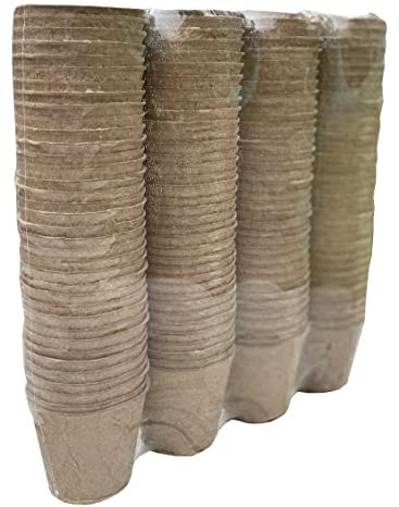 Fibre Compostable Biodegradeable Round 8cm Plant Pots (Pack of 144) for Seeds, Seedlings & Cuttings