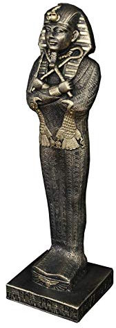 Antikes Wohndesign Ramses Ramses II Tutanchamun Pharao Dekostatuette, Ägyptisch, Gold Bronze Optik, Handbemalt, Harz, 40cm x 12cm x 12cm
