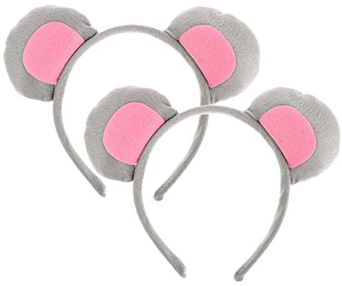 2 Stücke Ohr Stirnbänder Ohr Haarband Kopfschmuck Haarschmuck Kostüm für Leistung Cosplay Maskerade Dress up (Grau)
