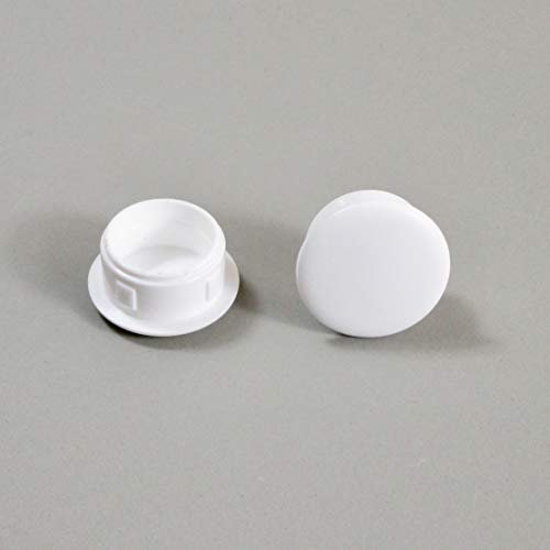 ajile - Bouchon Cache Obturateur pour Trou Alésage de Diamètre 15 mm - Plastique BLANC - Sachet de 50 pièces - OBF215x50-FBA