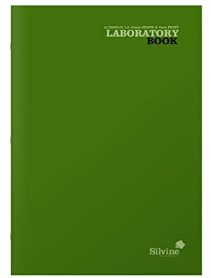 Silvine Laborbuch, A4, 75 g/m², 80 Seiten, 1 5, 10 mm, Farbe: Grn