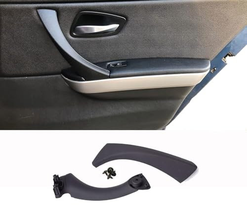 Innentürgriffe für Fahrzeuge der BMW 3 Serie Chassis-Modell E90 E91 E93 kompatibel mit 316 318 320 323 325 328 330 335 2004-2011 Türgriff Innen Griff und Griffverkleidung (Rechts, Schwarz-1 set)
