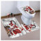 OttoBen Weihnachts Badematten Set 3 Teilig 3D Drucken Badezimmer Fußmatte Garnitur rutschfeste Badteppich Stand WC Badvorleger Toilet Mat Teppich 8# 40*60cm+40*50cm+38*43cm