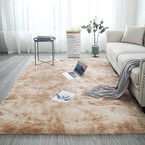 OYIMUA Hochflor Teppich 120x160 cm Beige, Moderner Flauschig Teppich Wohnzimmer Kinderzimmer Deko Schlafzimmer Flur Läufer Outdoor Teppich Fellteppich Kunstfell Shaggy Einfarbig Bettvorleger